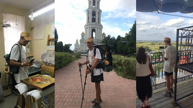 Шую посетил пеший путешественник из Нижегородской области